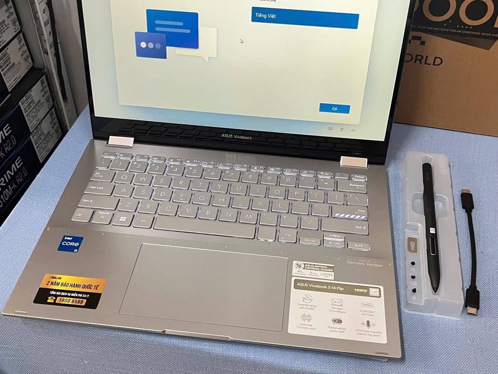 💻 Asus Vivobook S 14 Flip TP3402VA-LZ632W (Core i5-13420H | 16GB | 512GB | Intel Iris Xe | 14.0inch WUXGA | Cảm ứng | Win 11 | Bạc)