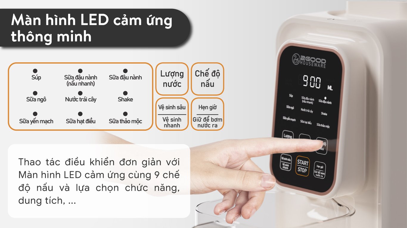 Máy làm sữa hạt chuyên dụng 2GOOD Sona i8 (1200ml)