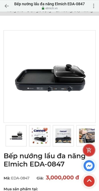 Bếp nướng lẩu đa năng Elmich EDA-0847
