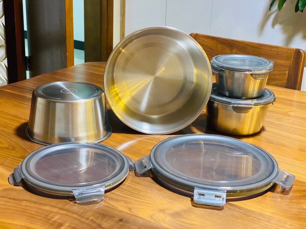 SET 4 HỘP ĐỰNG THỨC ĂN BẰNG INOX 304 CỠ LỚN CÓ NẮP ĐẬY FSB01