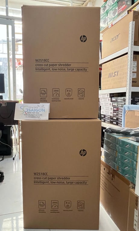 Máy hủy tài liệu HP W2518CC (Hủy sợi | 18 Tờ/lần | A4/A5)