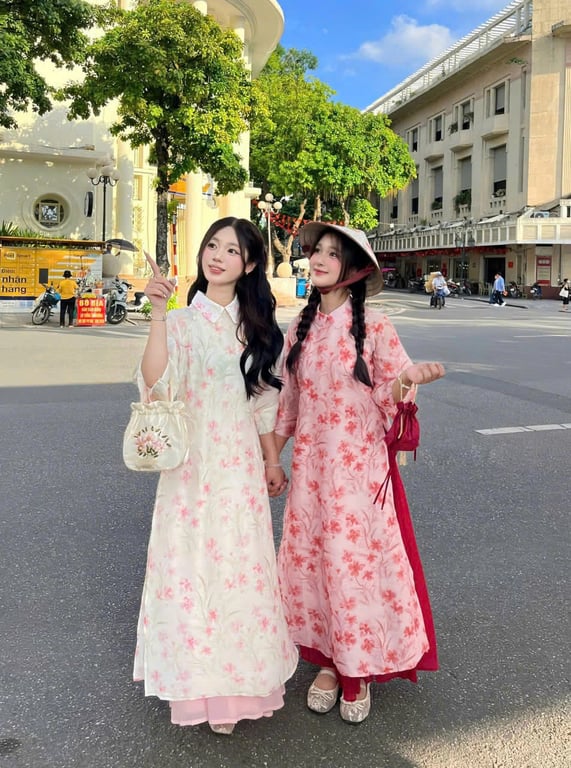 Áo dài voan tơ Nhược Hy - Trắng - Freesize