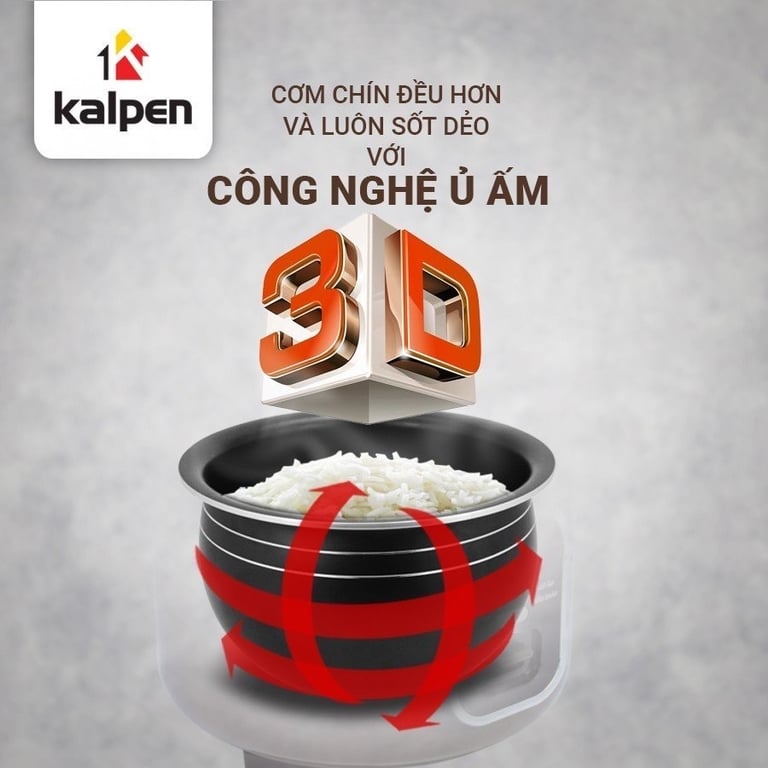 NỒI CƠM ĐIỆN 3D KALPEN R4 DUNG TÍCH 1,8L