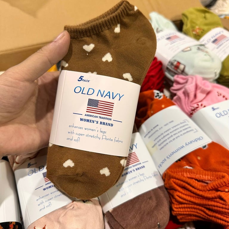 Set 5 đôi TẤT OLD NAVY HÀNG NGUYÊN PACK