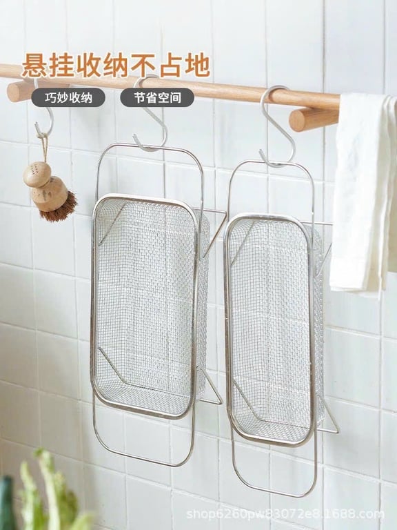 Giá inox đặt ngang bồn rửa