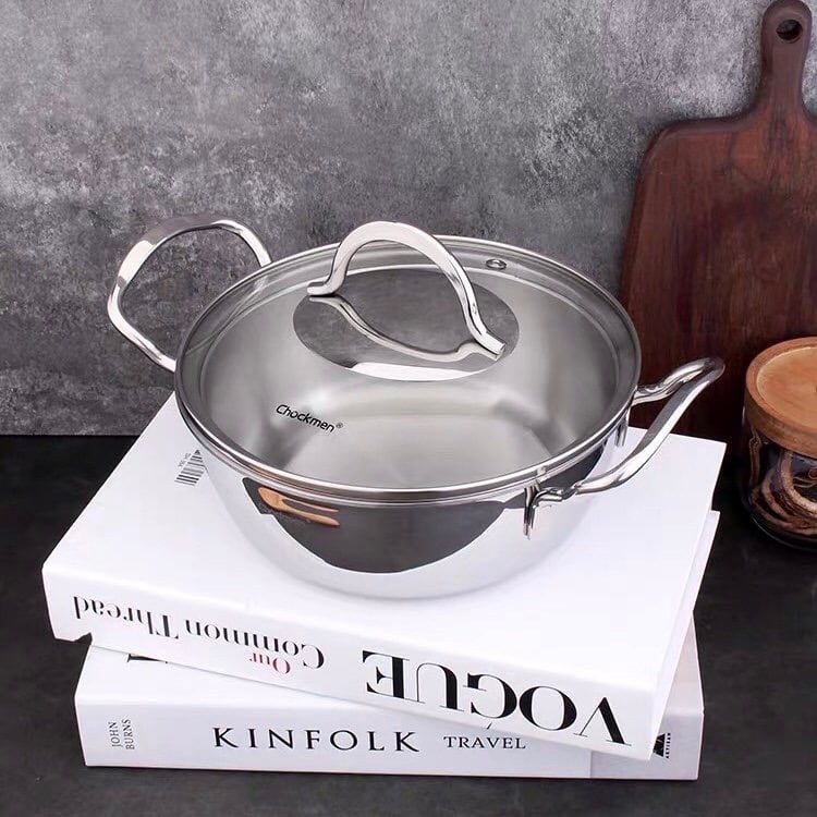 Nồi 2 quai Chockmen 18cm vung kính CKM102