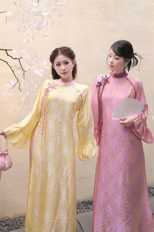 AD tơ thọ ánh kim tay loe - hồng