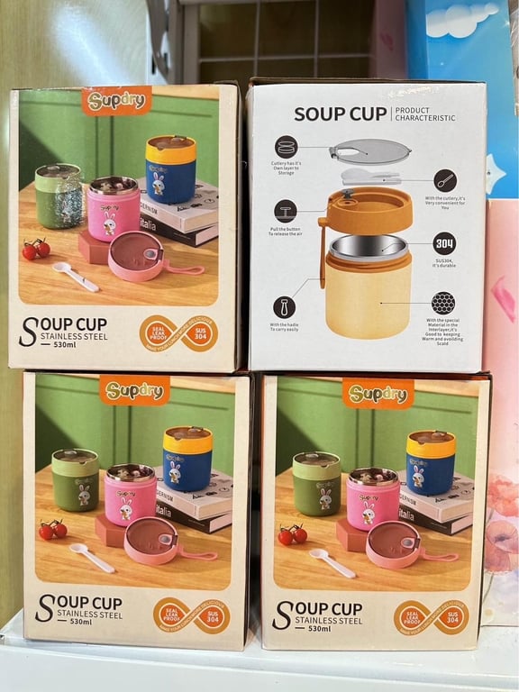 BÌNH Ủ CHÁO GIỮ NHIỆT SUPDRY 530ml