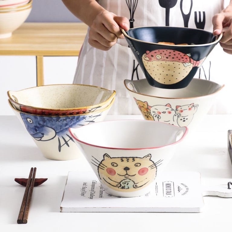 Set 2 Bát tô sâu lòng gốm sứ cao cấp 20cm, dung tích 800ml