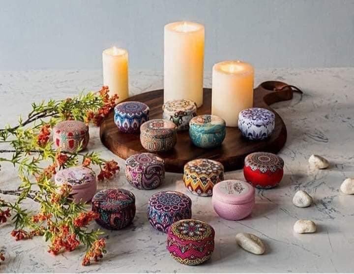 Set 4 NẾN THƠM HOA KHÔ THIÊN NHIÊN