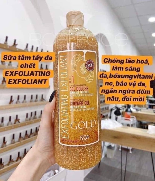 Sữa tắm tẩy da chết Pháp 940ml màu vàng