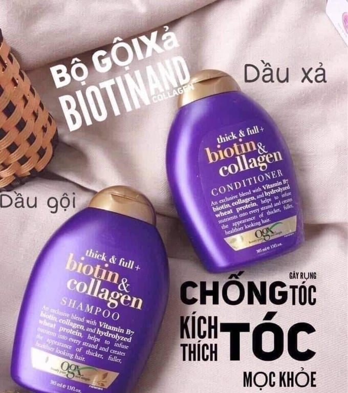 Dầu gội xả Biotin tím