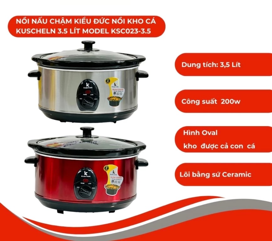 Nồi nấu chậm KSC023-3.5 3,5 lít🏖