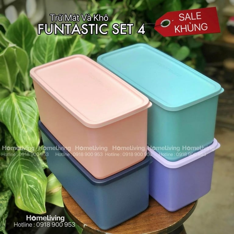 Set 4 hộp bảo quản thực phẩm