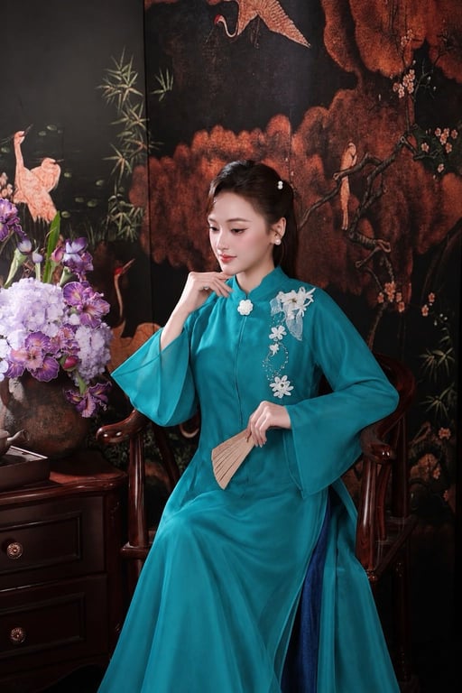 AD 6 tà lót gấm voan tơ xanh S/M