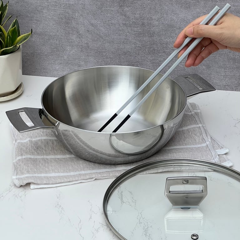 Chảo lẩu đúc inox 16/10 Kaiyo size 24-26