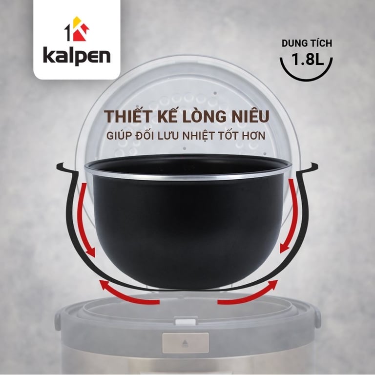 NỒI CƠM ĐIỆN CAO CẤP Ủ ẤM 3D KALPEN R5 DUNG TÍCH 1,8L