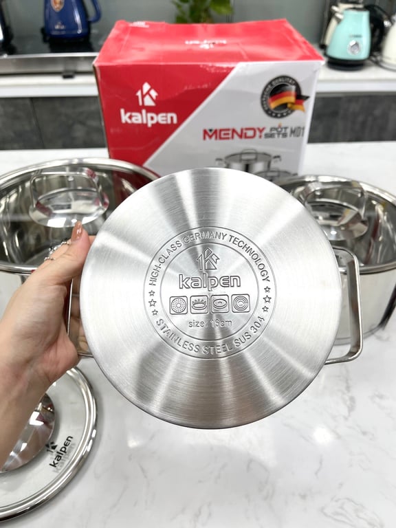 BỘ NỒI INOX 304 CAO CẤP 5 ĐÁY KALPEN MENDY MD1