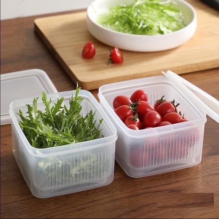 Hộp nhựa đựng thực phẩm hai lớp tiện ích Nakaya Nhật Bản