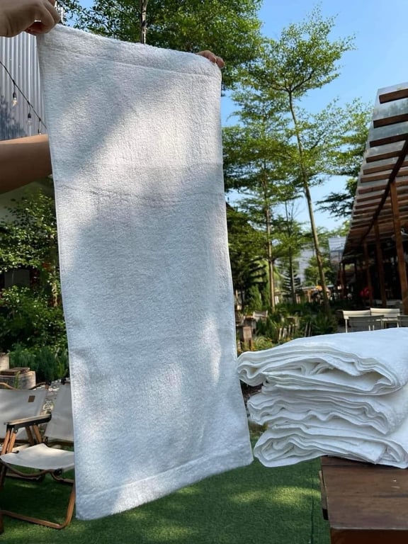 Set 5 khăn trắng Muji size 35x85cm