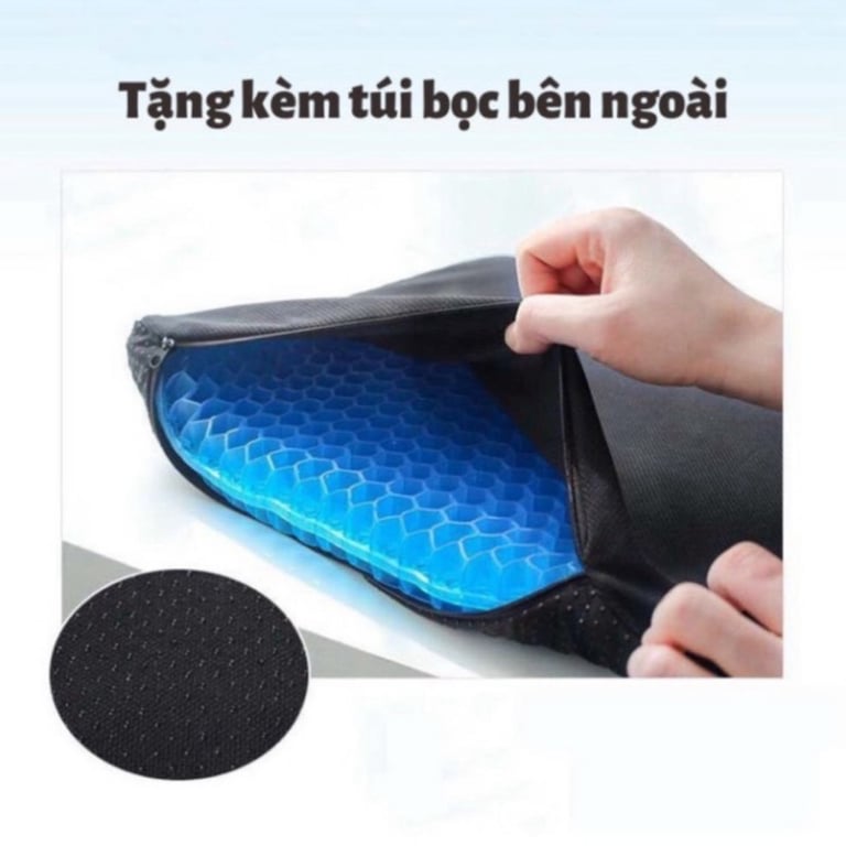 Đệm (nệm) ngồi thông minh 3D làm từ GEL SILICON mát lạnh thoáng khí, chống trĩ