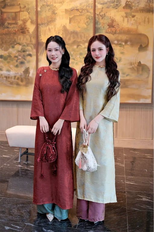 AD gấm tằm cổ tròn xanh(q.ánh) S/M/L