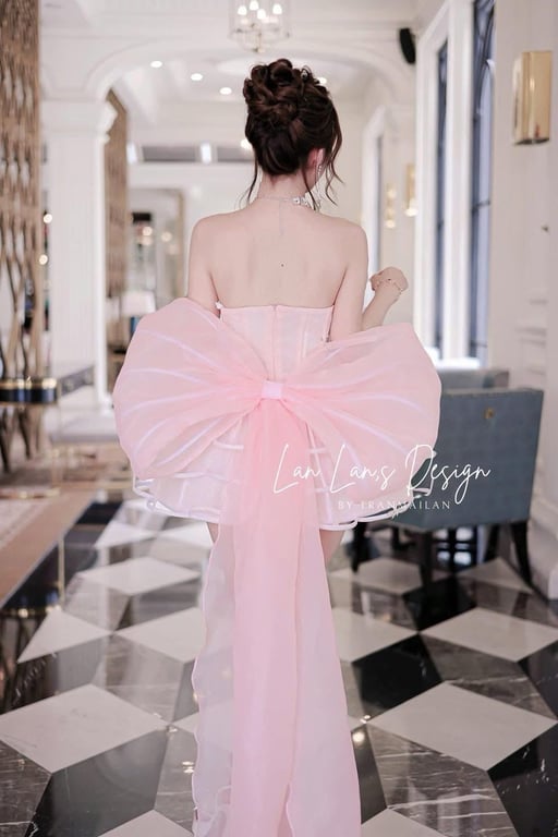 Váy kết đá choàng nơ TKCC