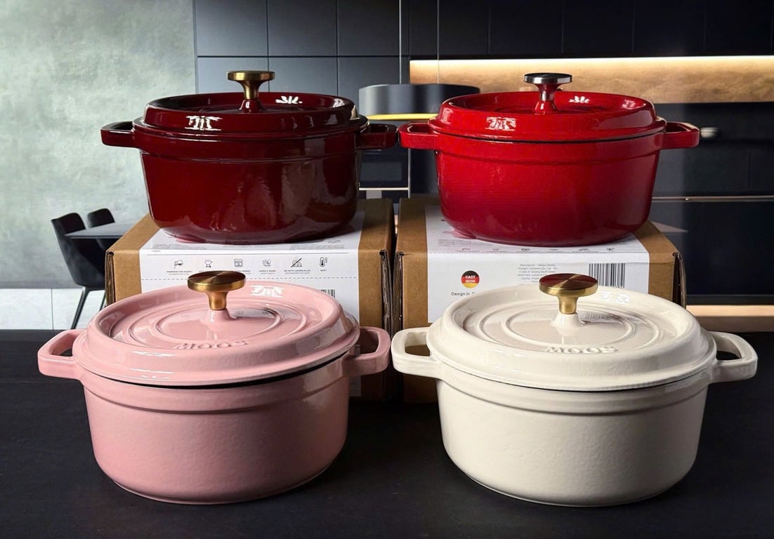 NỒI GANG MOOS ĐỨC 24CM – NÚM VÀNG LIMITED