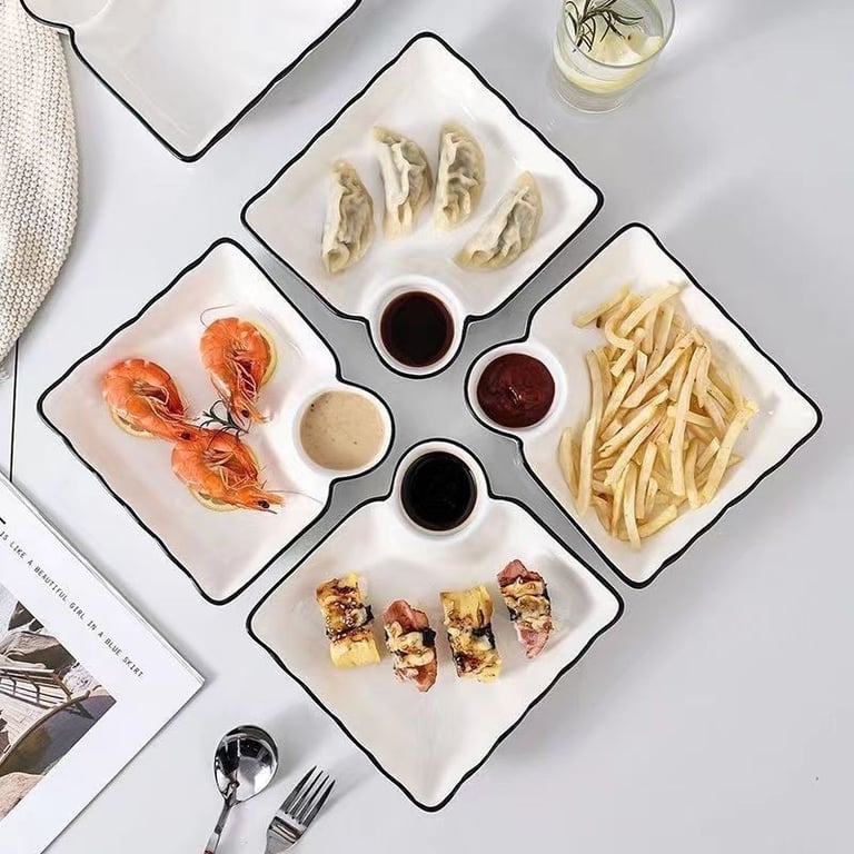 Set 4 Đĩa liền với bát con