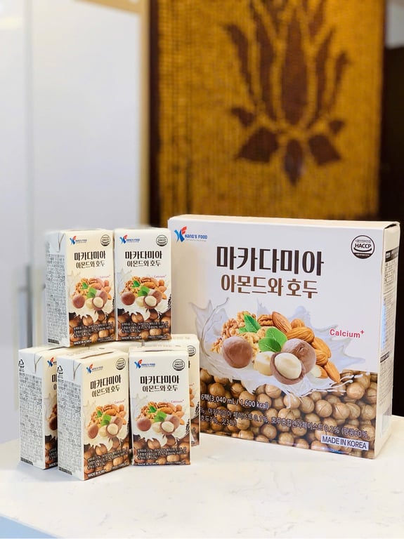 SET 16 HỘP SỮA HẠT MACCA CANXI KC HEALTH HÀN QUỐC 190ml