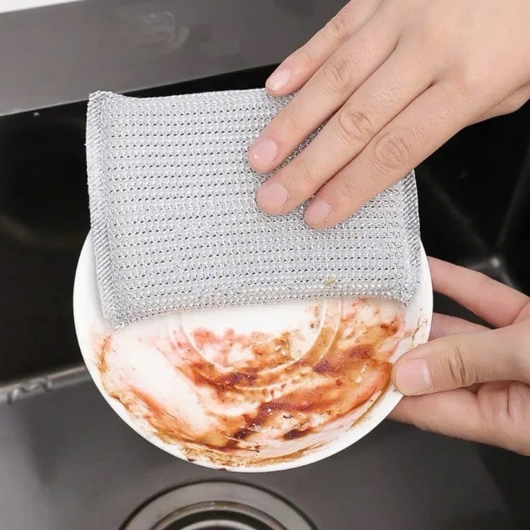 Set 4 miếng bọt biển bọc giẻ bạc kim loại