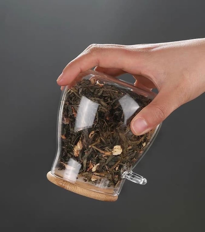 Set 3 Hũ đựng trà nắp gỗ kèm thìa