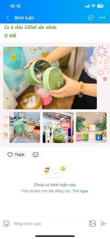 BÌNH Ủ CHÁO GIỮ NHIỆT SUPDRY 530ml