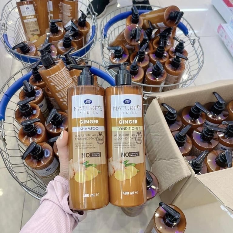 bộ dầu gội gừng gần 1000ml thái lan