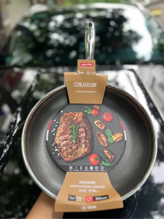 CHẢO BLACKCUBE INOX 3 LỚP ĐÁY TỪ CHỐNG DÍNH KIMS COOK
