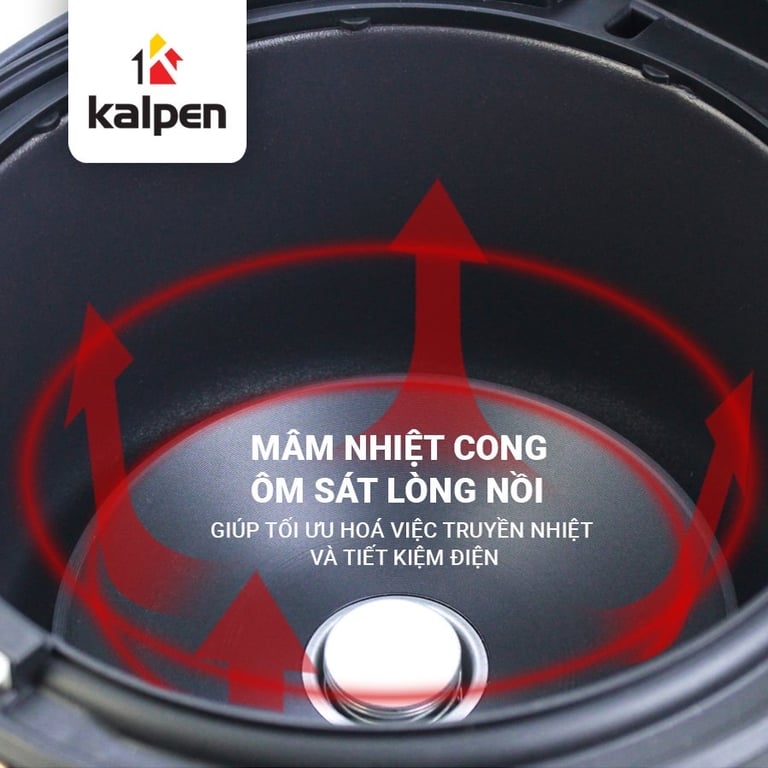NỒI CƠM ĐIỆN CAO CẤP Ủ ẤM 3D KALPEN R5 DUNG TÍCH 1,8L