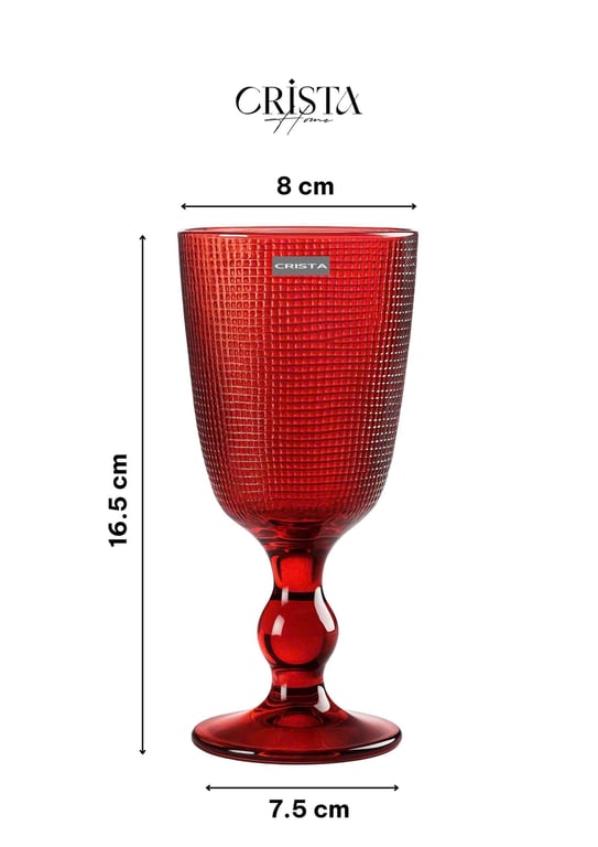 ly rượu vang trong bộ CRISTA HOME vân lưới