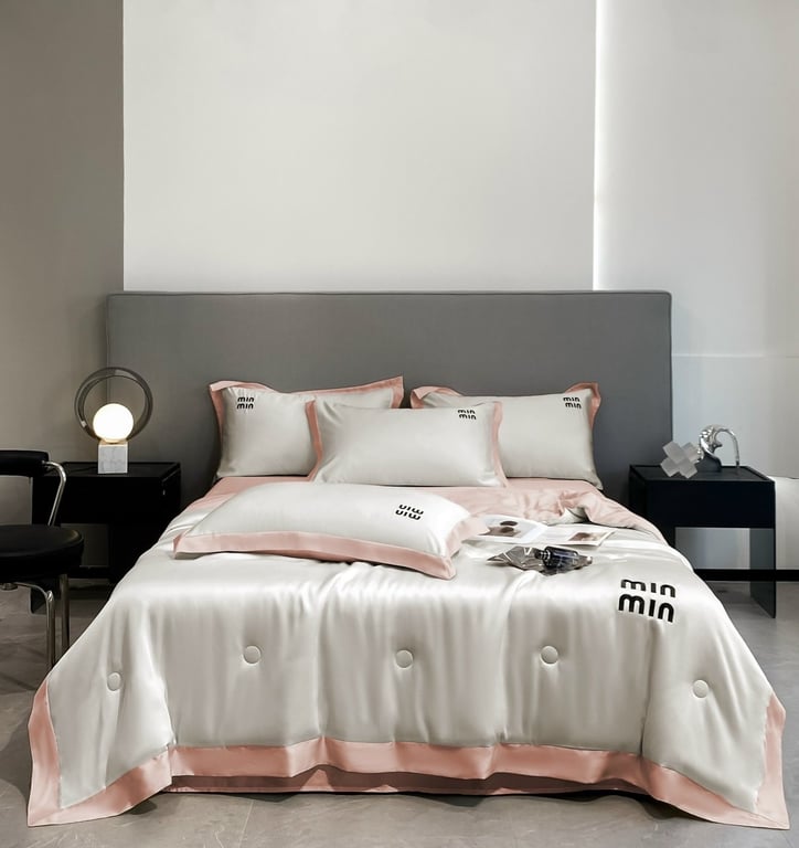 Bộ chăn ga vỏ gối 4 món phi lụa hè thu 2024 Min Min