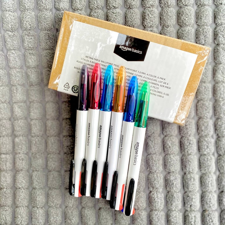 Hộp 6 chiếc bút bi 4 màu trong 1 Amazon Basics