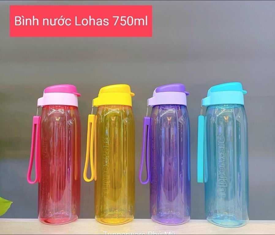 bình nước lohas tupperware size 750ml