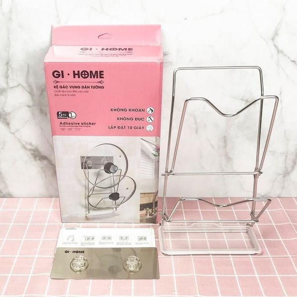 Giá gài vung Inox 304 cao cấp dán tường Gi-89001