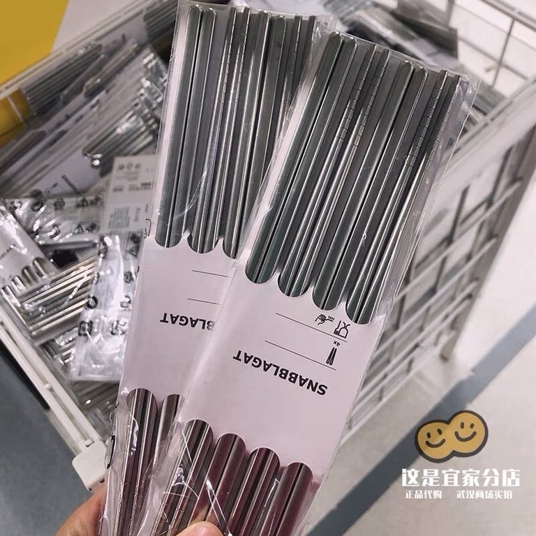 SET 8 ĐÔI ĐŨA INOX SNABBLAGAT – HÀNG IKEA CHÍNH HÃNG