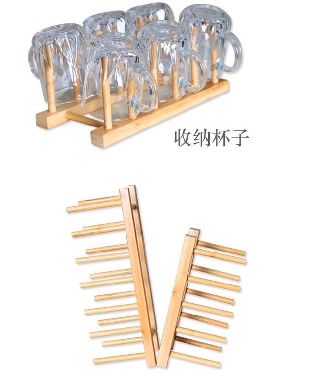 Giá để đĩa, cốc bằng gỗ