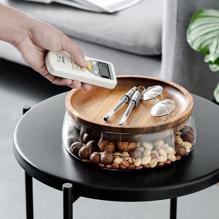 Âu thuỷ tinh nắp gỗ cao cấp phong cách Bắc Âu 2350ml