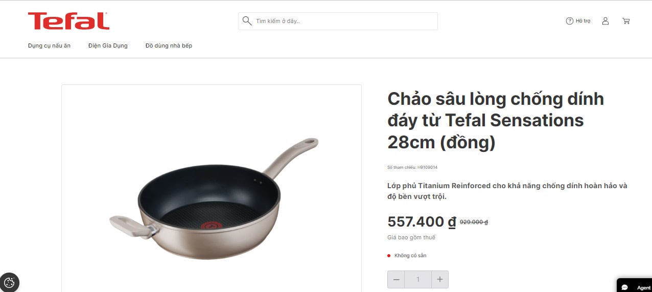 Chảo sâu lòng Tefal Sensation 28cm (2 quai cầm)