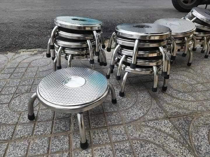 GHẾ INOX TRÒN CHÂN NGẮN - NGỒI XỔM