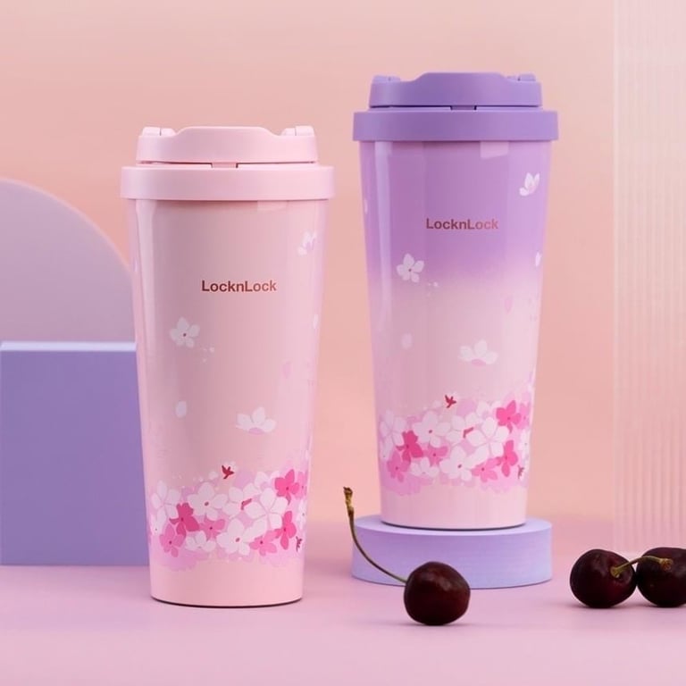 LY GIỮ NHIỆT LOCKNLOCK HOA ANH ĐÀO