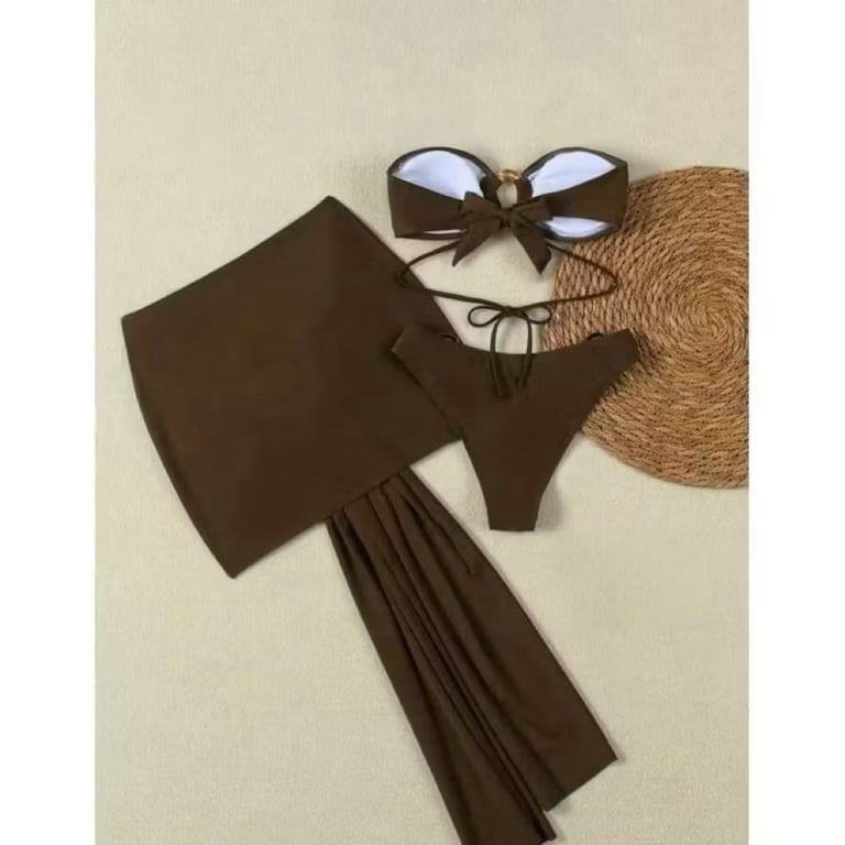 Set bikini đi biển 3 món phối 3 khoen sexy sang chảnh hottrend chất thun co dãn