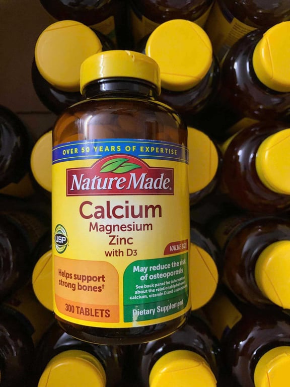 Calcium magnesium zinc with D3 Nature made 300 viên