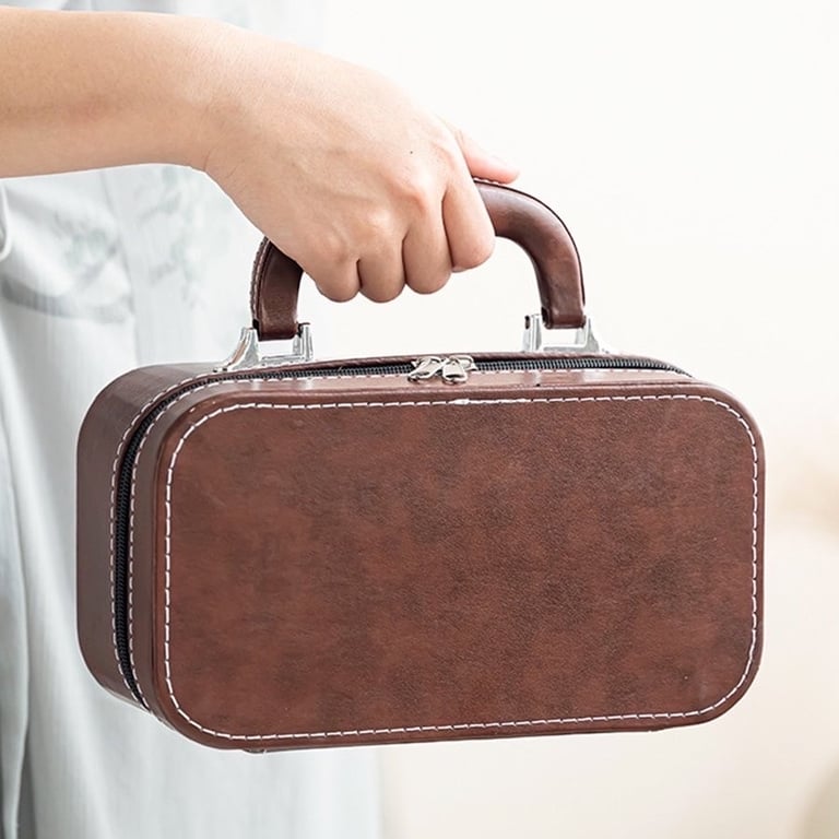 🍂 BỘ HỘP TRÀ SỨ KÈM TÚI DA CAO CẤP DẠNG HỘP phong cách Nhật Bản (có 2 loại: set 11 món và set 6 món)